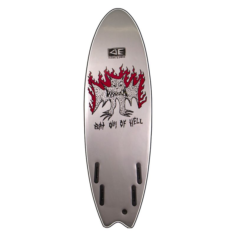 O&E Ezi-Rider 5'6'' Quad - Bat Outta Hell - Softboard
