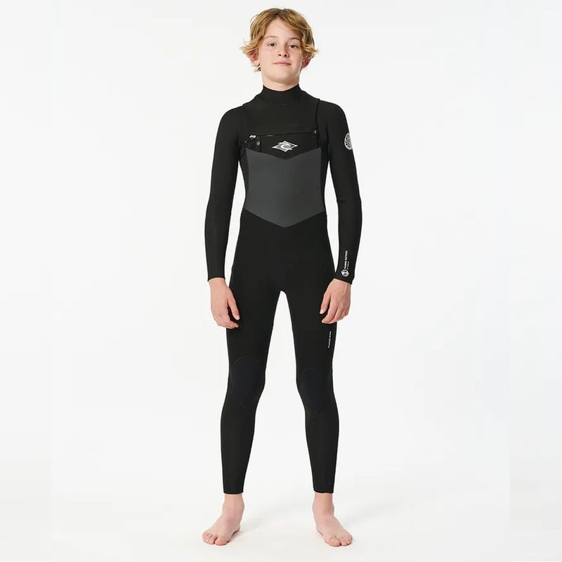 Rip Curl Junior 5/3 Dawn Patrol Chest Zip Våtdrakt - Black