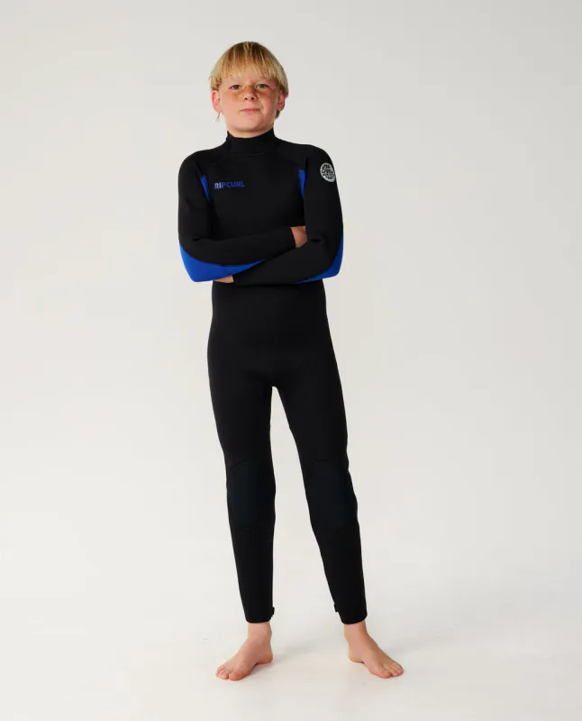 Rip Curl Junior - 4/3 Trad - Back Zip Våtdrakt - Black / Blue