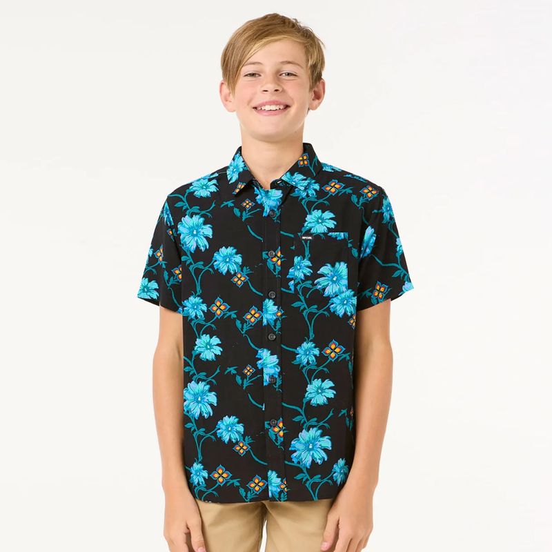 Rip Curl Junior Surf Revival Short Sleeve Shirt - Hawaii skjorte