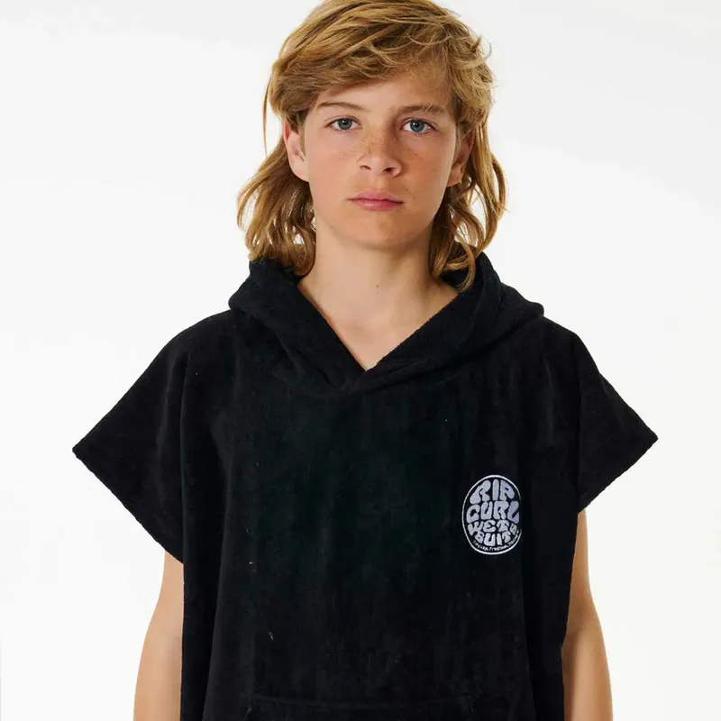 Rip Curl - Skifteponcho Barn - Kids Logo Hooded Towel - Black