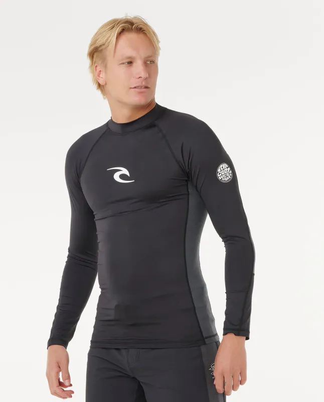 Rip Curl - Waves UPF50 Performance L/S Rash Guard - Black