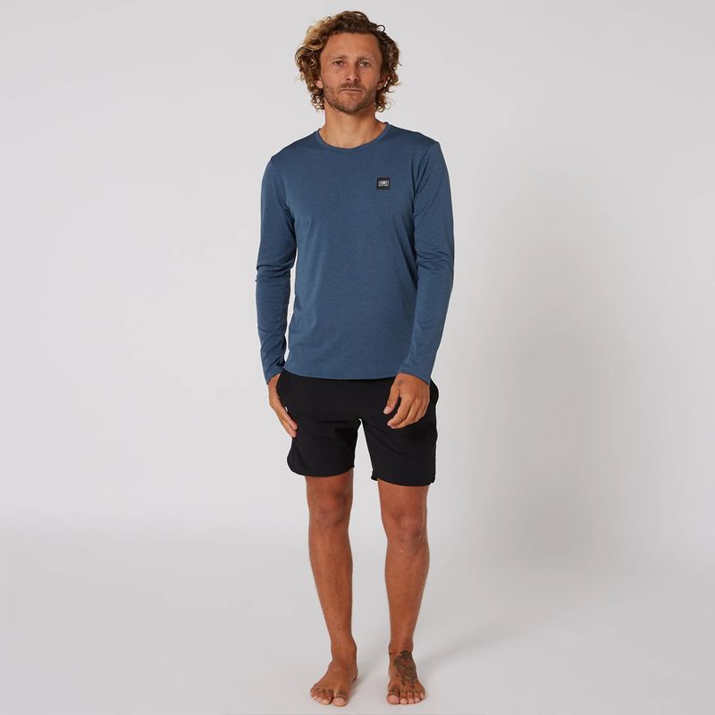 O & E - Mens Surf Long Sleeve Rash Shirt - Rash Guard - Navy