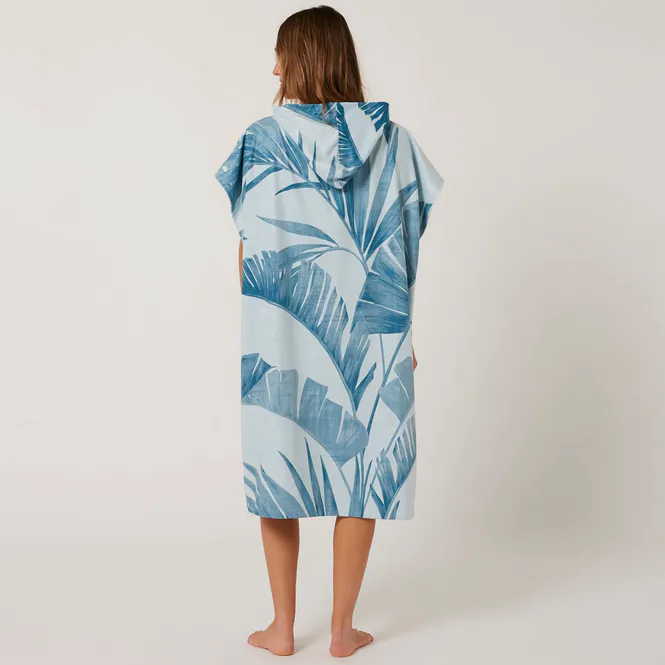 Hovedbilde O&E - Skifteponcho med hette - Palm Zip Front - Iceberg