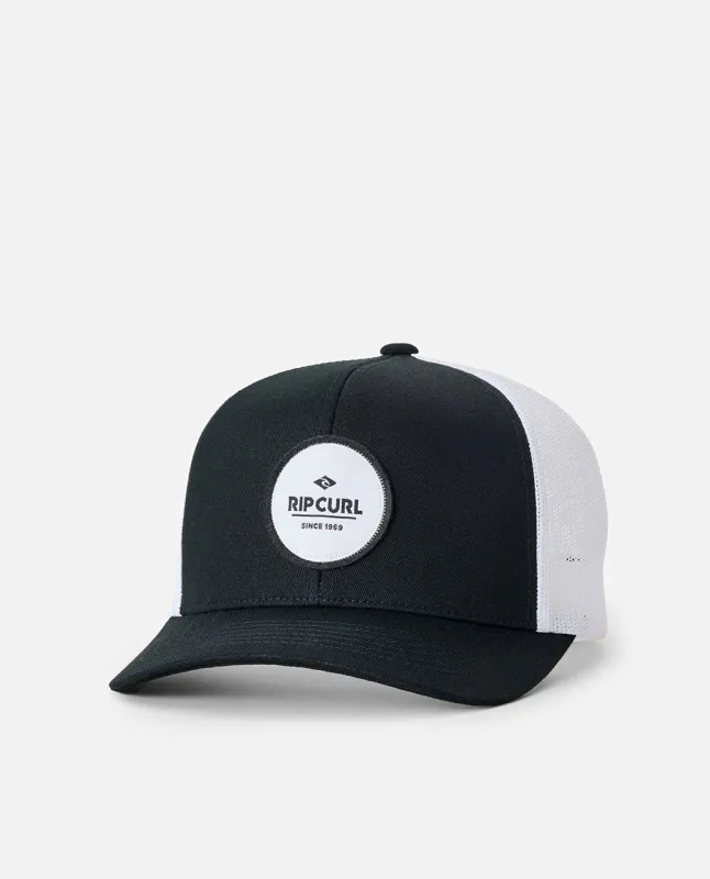 Rip Curl - Routine Curve Trucker Caps - Black/White