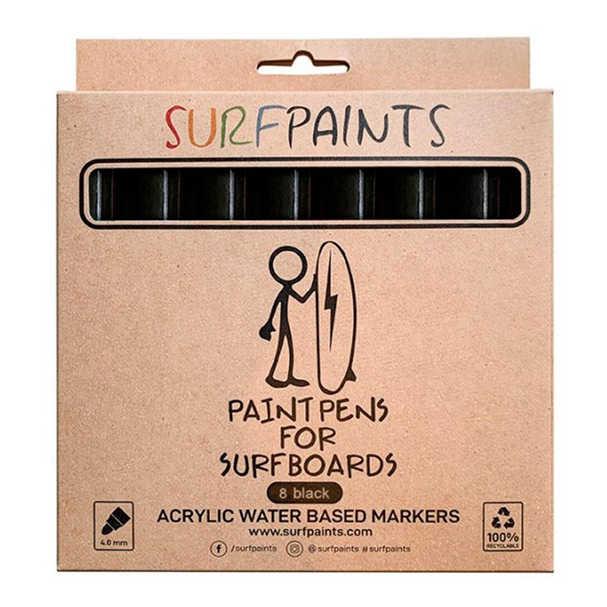 Surfpaints Paintpens for surfboards Black